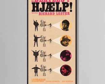 Help! - Beatles - Danish Film Poster - Framed Print
