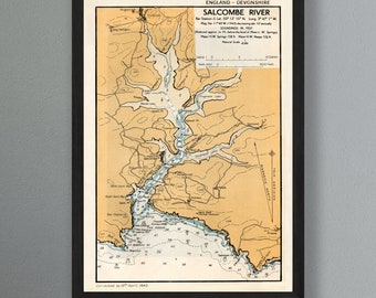Salcombe River Vintage Reproduction Nautical Framed Print
