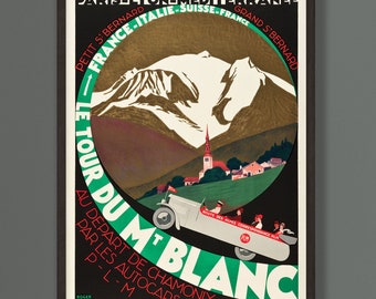 Tour du Mont Blanc Vintage Travel Poster