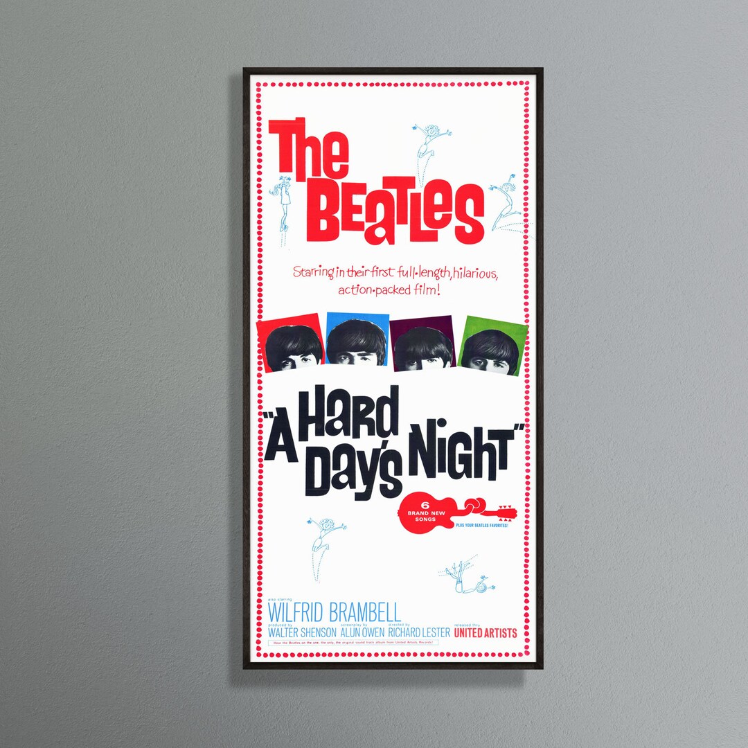 希少B2判映画ポスターThe BeatlesA Hard Day's Night