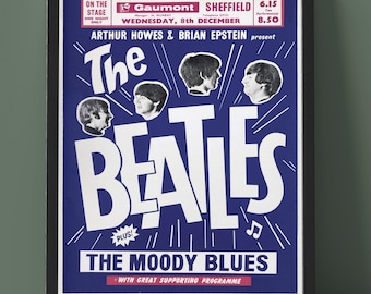 The Beatles - Sheffield Gaumont Concert Poster - Framed Print