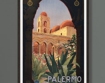 Vintage Palermo Sicily Italian Travel Poster