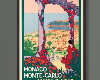 Monaco / Monte-Carlo Vintage Travel Poster