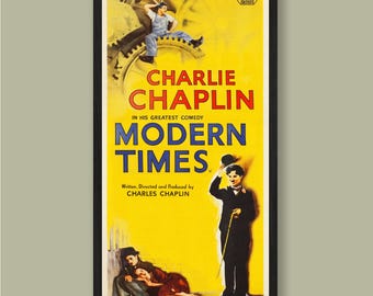 Charlie Chaplin - Modern Times - Vintage Film Poster - Framed Print