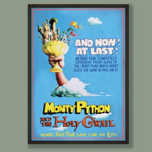 Monty Python and the Holy Grail Movie Poster | Framed Comedy Film Print | Cult British Cinema Wall Art