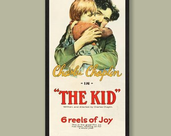 Charlie Chaplin - The Kid - Vintage Film Poster - Framed Print