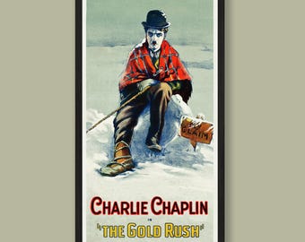 Charlie Chaplin - Gold Rush - Vintage Film Poster - Framed Print