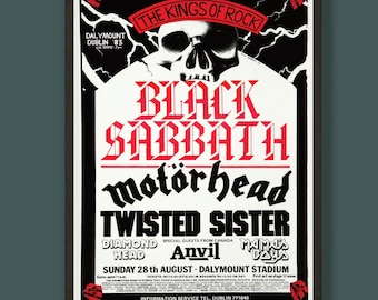 Black Sabbath - Dublin Concert Poster - Framed Print