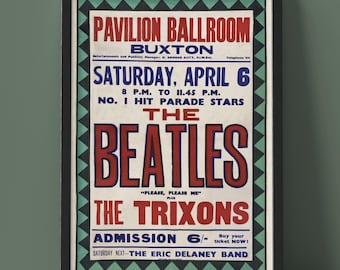 The Beatles - Buxton Pavilion Ballroom Concert Poster - Framed Print