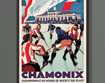 Chamonix Vintage Winter Sports Travel Poster