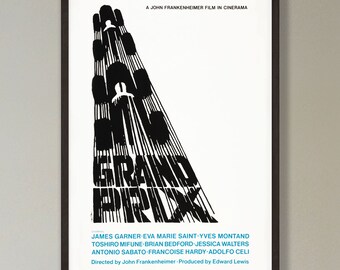 Grand Prix film poster - vintage reproduction framed print.