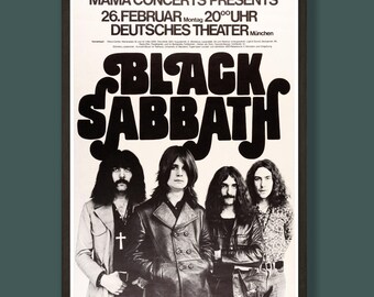 Black Sabbath - Munich Concert Poster - Framed Print