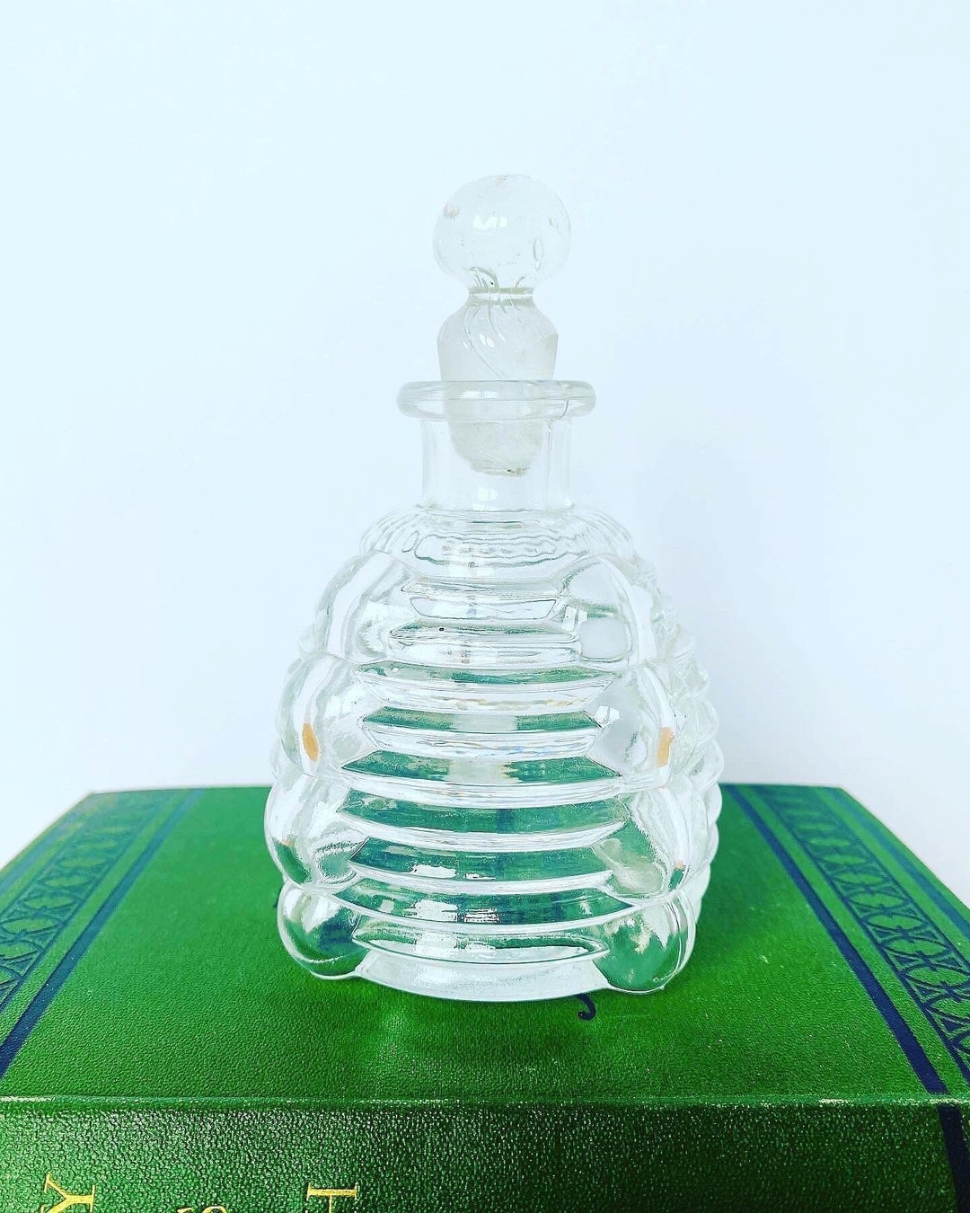Vintage Beehive Shaped Glass Stoppered Bottle Etsy