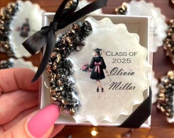 Personalized Retirement Gift for Women Men, Resin Epoxy Magnet Guest Favors, Custom Retirement Party Keepsake, Unique Happy Farewell Gifts