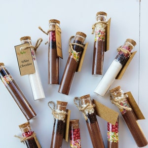 Hot Chocolate Favors for Guest, Hot Chocolate in Test Tube, Winter Wedding Favors, Engagement Favor,Hot Cocoa for Gift, Thank You Bulk Gifts