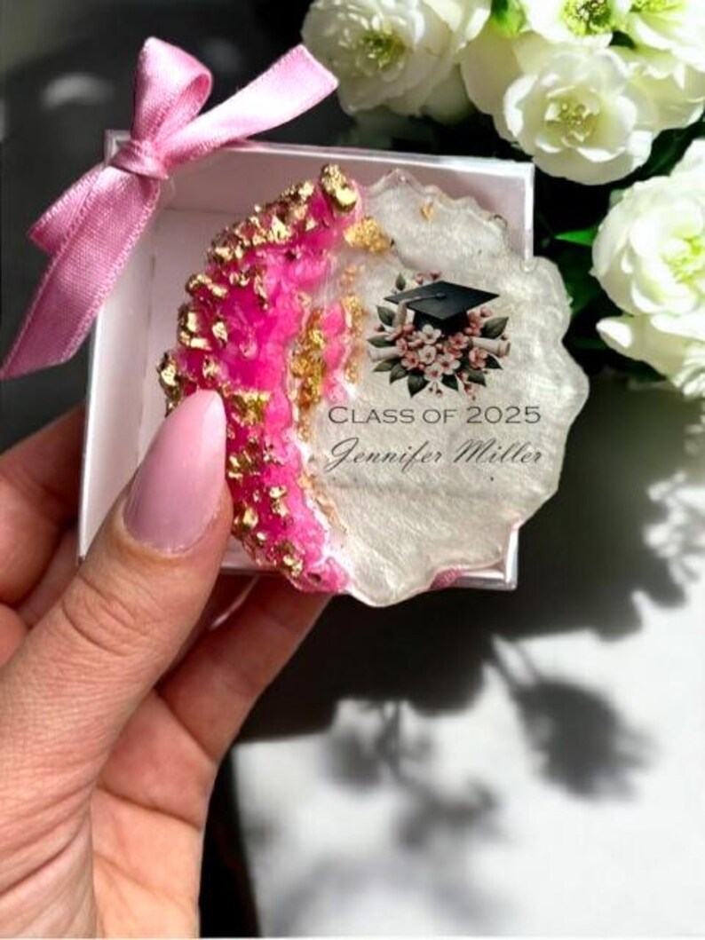 Personalized Epoxy Magnet, Graduation Gift, Custom Resin Keepsake ...