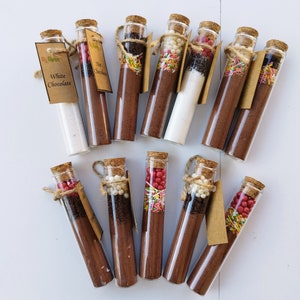 24-Pack Hot Chocolate Test Tube Favors - 2 Oz Plastic Tubes With Cork & Thank You Tags, Perfect For Wedding & Party Gifts