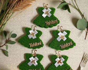 Baby Girl Favor Personalized Crochet Romper Magnet Baby Shower Baptism Keepsake Guest Gift Christening