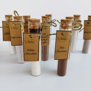 24 Pack Hot Chocolate Favors In Test Tubes - 2 Oz Plastic Tubes With Cork, Thank You Tags & Jute Rope | Wedding, Party Guest Gifts & Cocoa Favors - View #8
