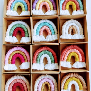 Rainbow Baby Shower Favors for Guest, First Birthday Party, Rainbow Favors Idea, Macrame Rainbow Keychain Baptism Favor, Newborn Baby Favors