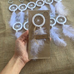 Traumfänger, Mini Traumfänger, Gastgeschenke Hochzeit, Brautparty favor, Babypartybevorzugung, Mondkind, Boho Gastgeschenke