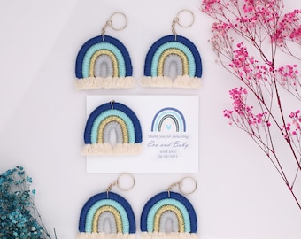 Rainbow Macrame Keychain Favor Personalized Wedding Guest Gift Baby Shower Baptism Keepsake Bridal Party