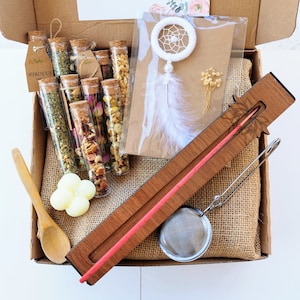 10 lose Blatt Tee Sampler Geschenk-Set, Geburtstag Tag Geschenk-Box, Geschenk für sie, Mutter, Schwester, Kräutertee, Tee-Liebhaber-Geschenk, einzigartiges Geschenk, Valentines