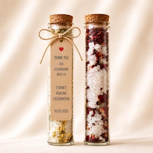 Recovery Celebration Gifts Wellness Journey Guest Favors Personalized Bath Salt Favor Tubes Healing Keepsakes