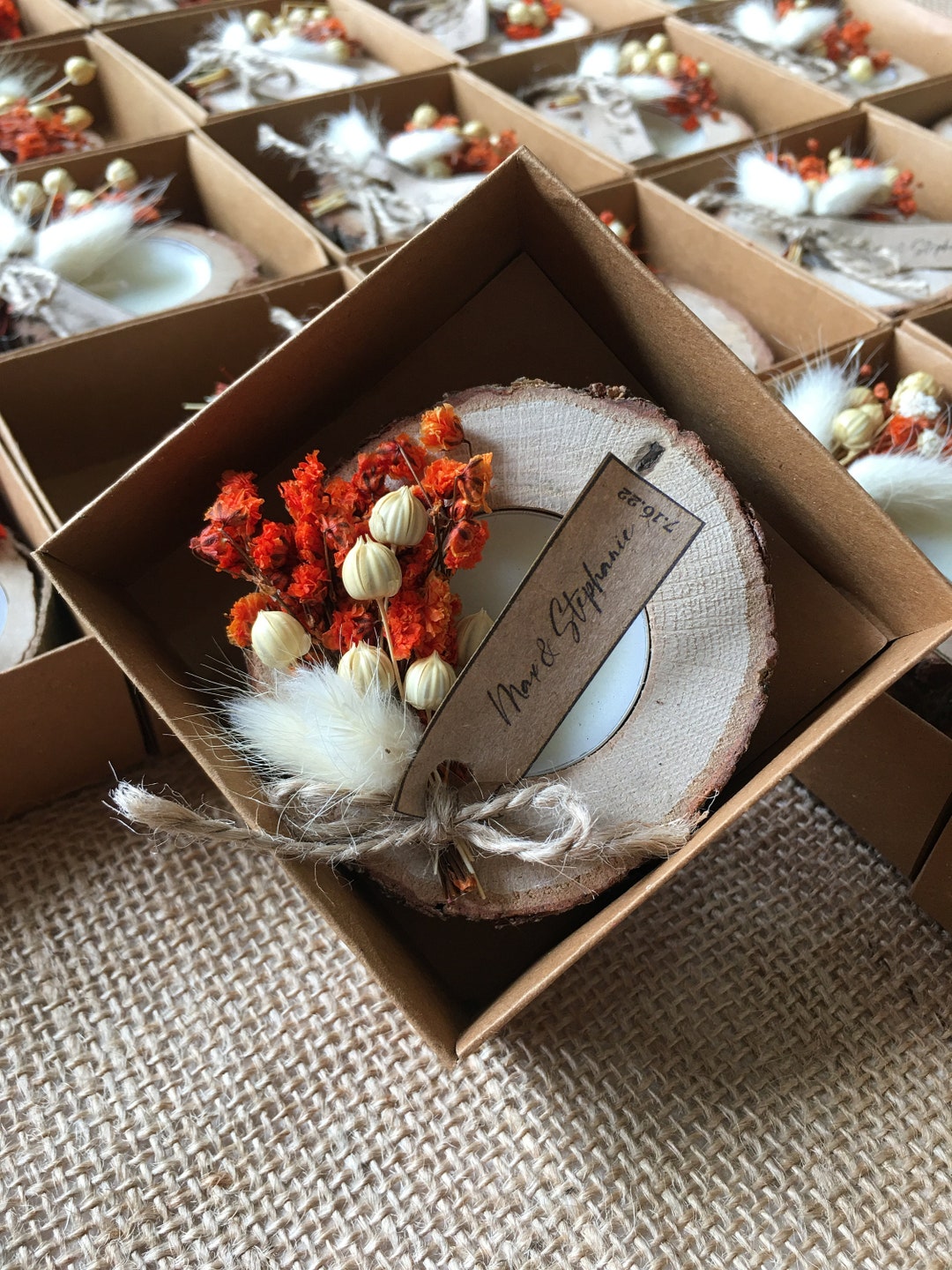 Personalized Wedding Party Favors for Guests, Wooden Tealight Holder ...