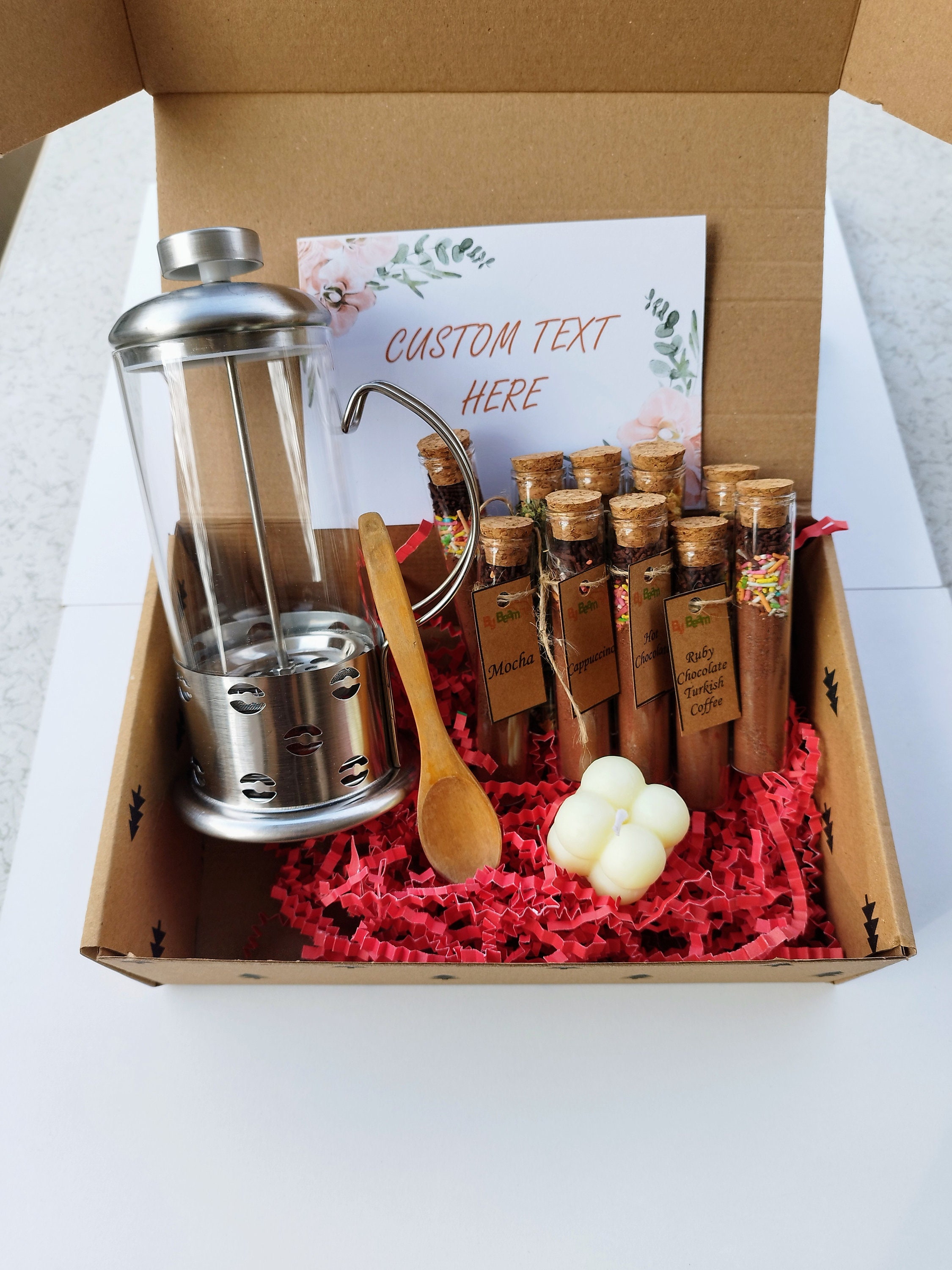 Coffee Gift Box Set 2 assorted coffees +1 French Press Coffee an