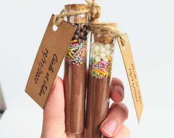 Personalized Hot Chocolate Favors, Christmas Cocoa Tubes, Bulk Holiday Gifts