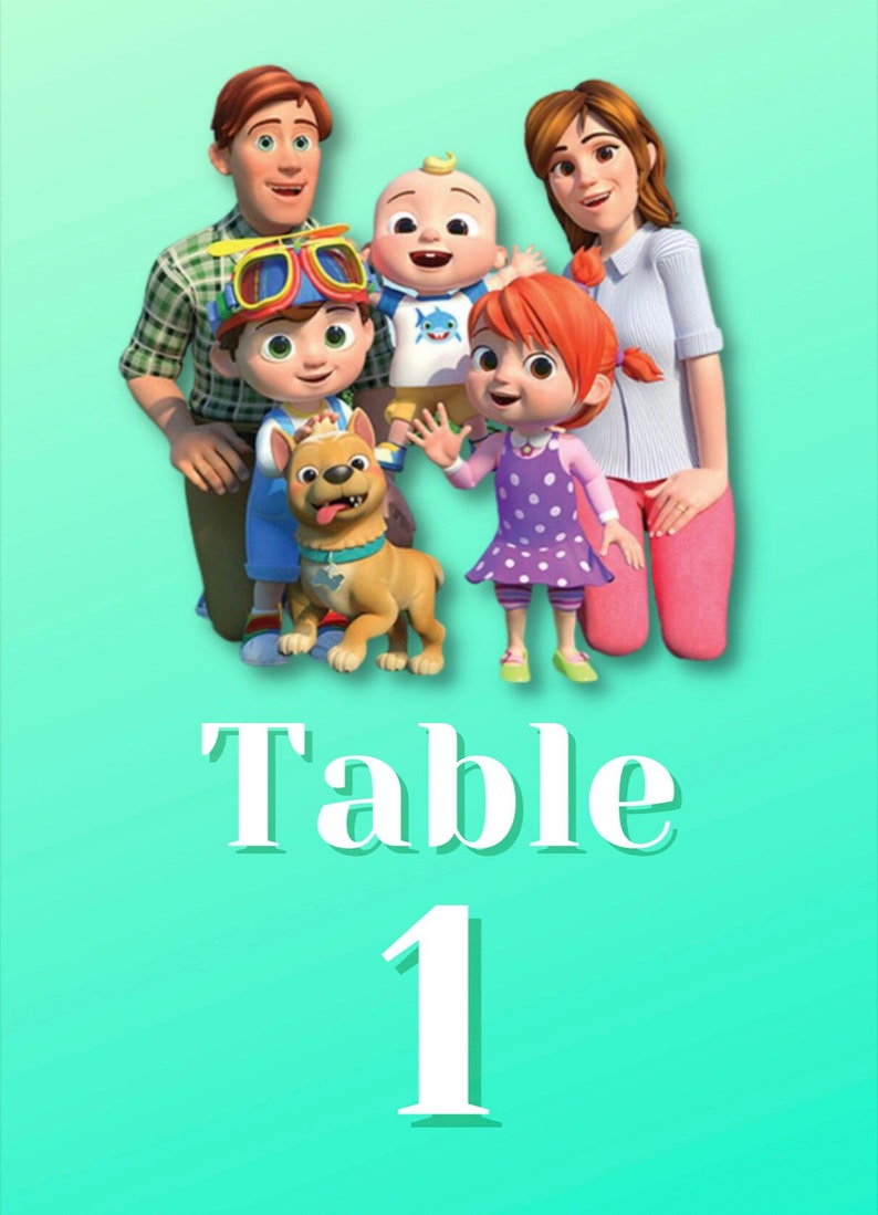 Cocomelon Table Numbers PDF - Etsy