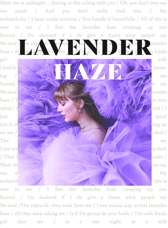 Lavender Haze Lyric Poster Taylor Swift Print 