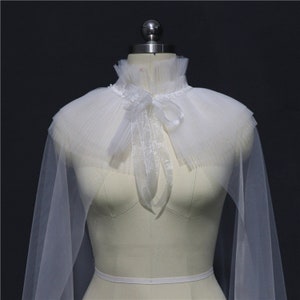 High Neck Tulle Cape Veil, Wedding Dress Bridal Capelet,summer Dress ...