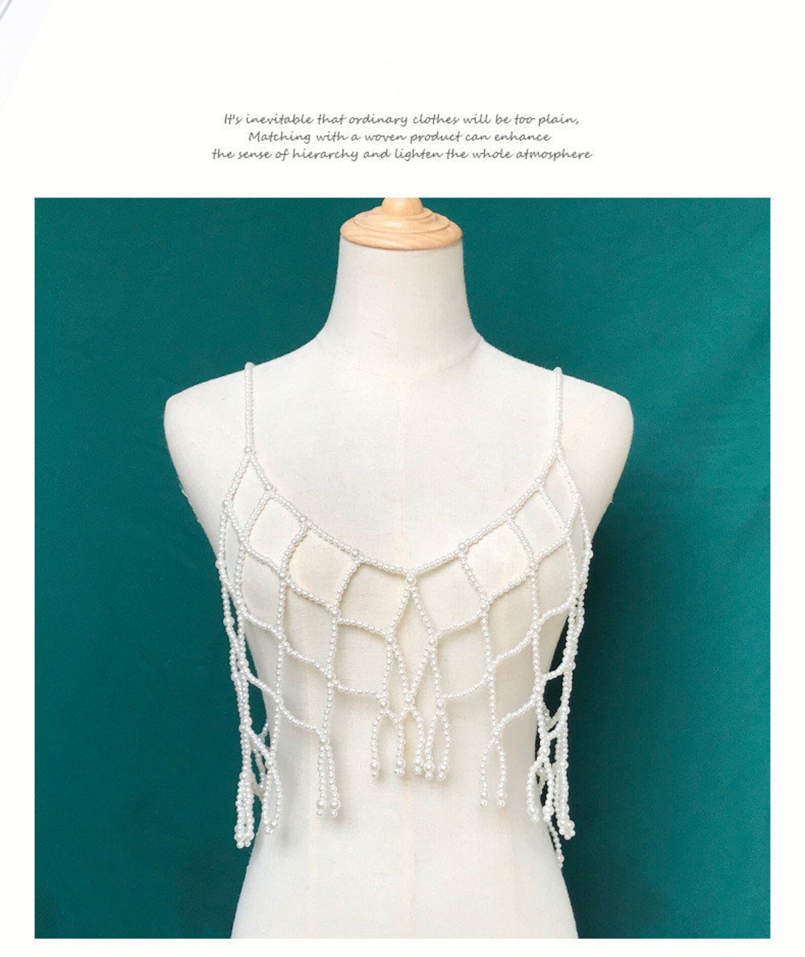 Vintage Style Pearl Beaded Vest Fashion Pearl Top Pearl Etsy