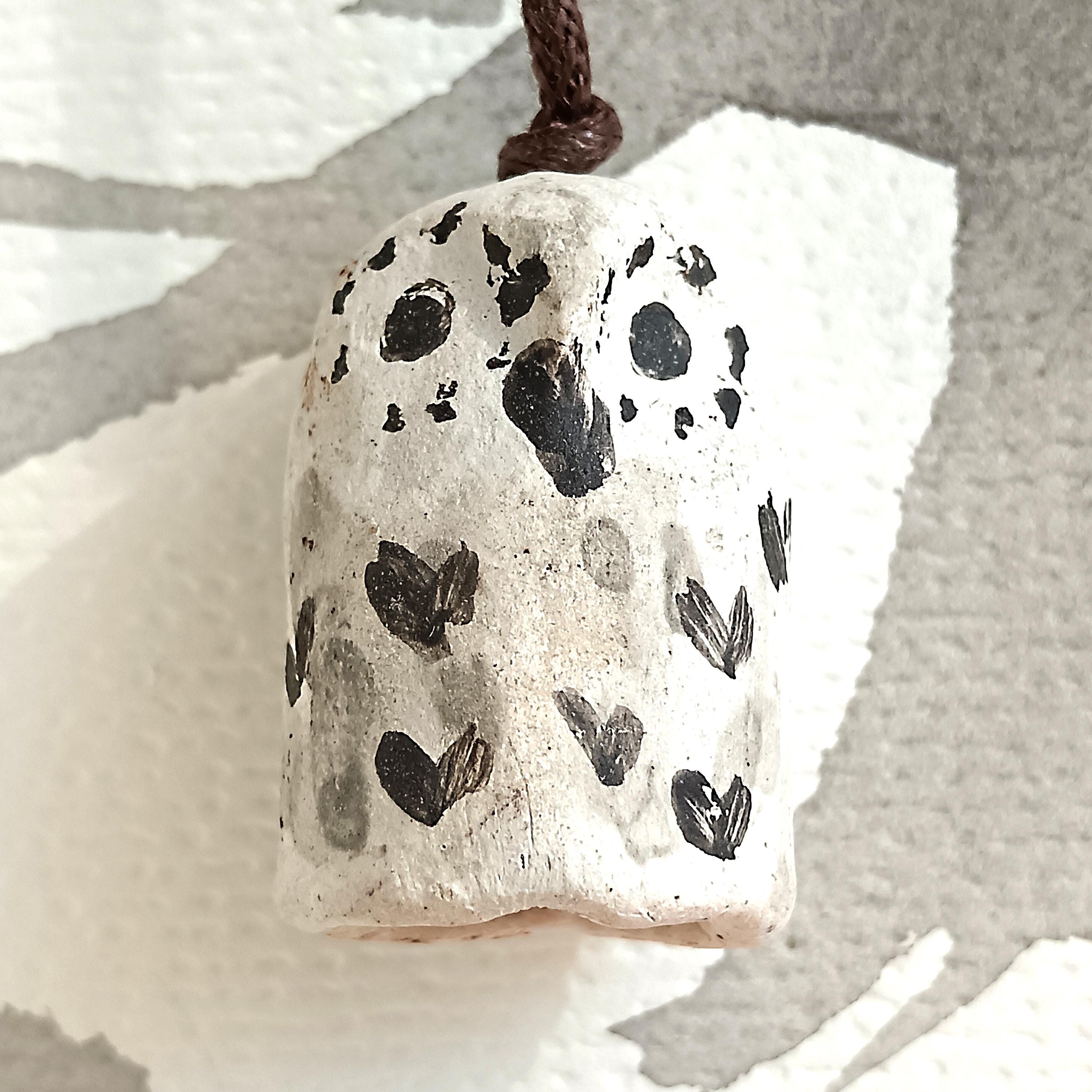 Owl Pendant Rustic Ceramic Forest Totem Necklace Charm