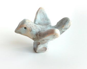 Tiny Bird Ceramic Sculpture, Talisman Gift, Lucky Charm