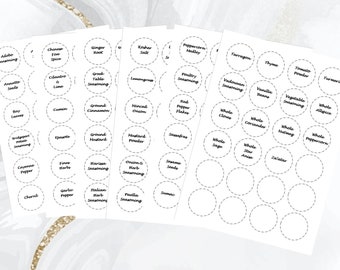 Circle Spice Jar Labels