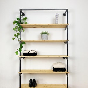 Walk-in closet shelf clothes rail clothes rack wardrobe pipe industrial design shelf cabinet steel pipe design