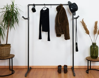 SAM - clothes rail clothes rack wardrobe industrial design wardrobe system walk-in closet steel pipe rod rack loft