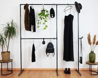 JOE - clothes rail clothes rack wardrobe industrial design walk-in closet system steel pipe rod industrial loft