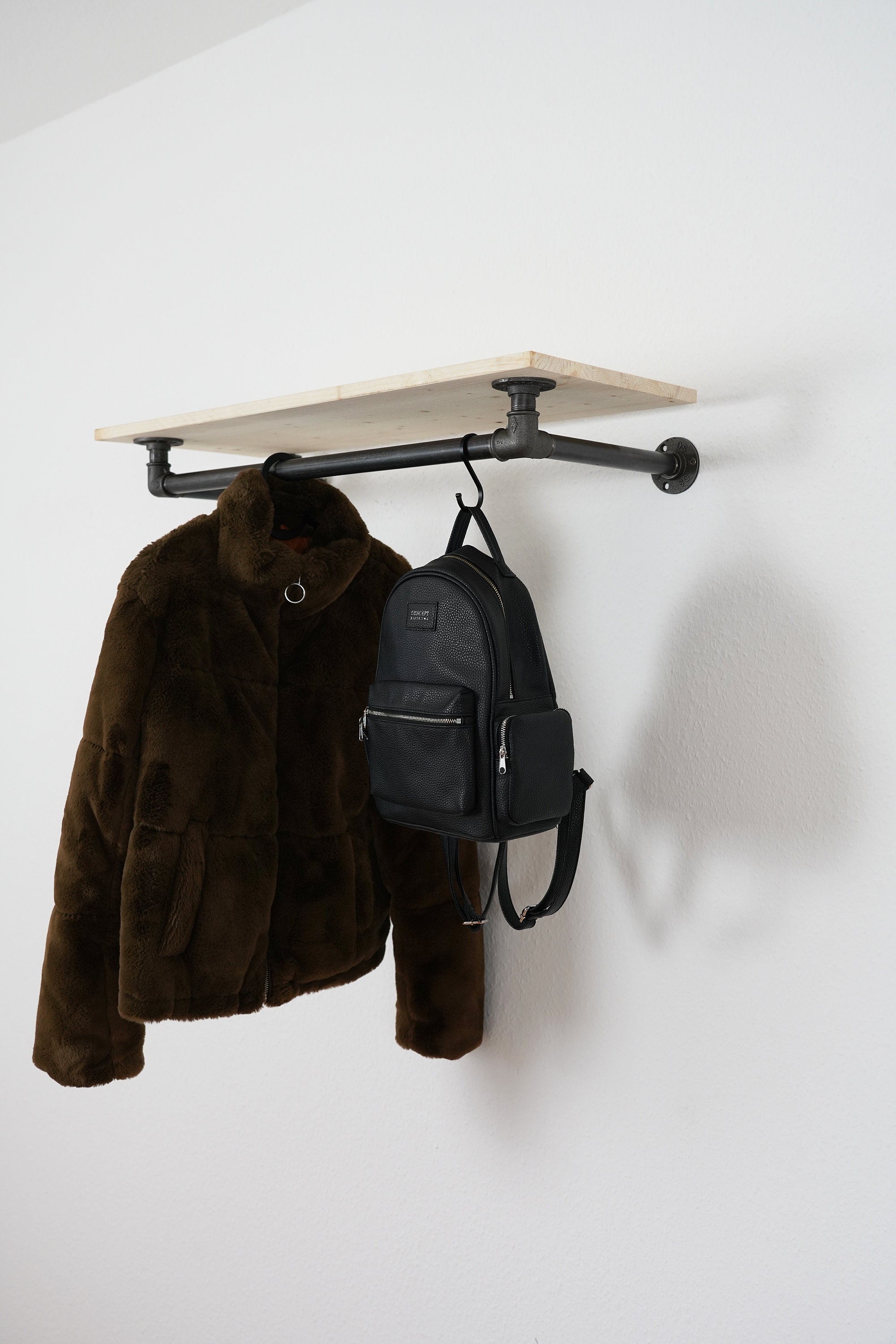 Pisa - Étagère Avec Penderie, Design Industriel, Dressing, Portant À Vêtements En Tubes D'acier, Tringle De Étagère Mezzanine