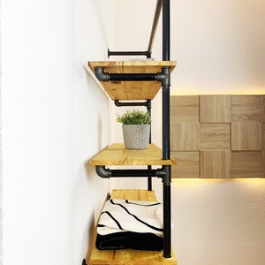 Walk-in closet shelf clothes rail clothes rack coat rack tube industrial design shelf cupboard steel tube design image 2