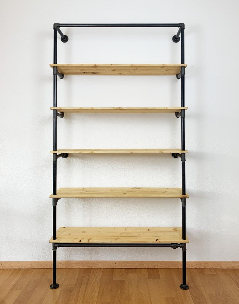 Walk-in closet shelf clothes rail clothes rack coat rack tube industrial design shelf cupboard steel tube design image 3