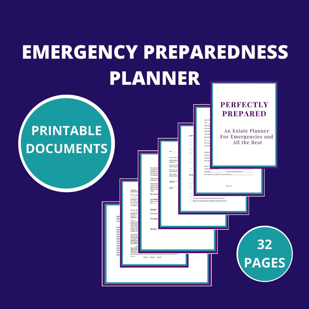 Emergency Preparedness Planner printable Version Etsy