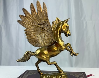 Vintage Brass 8 inch Pegasus/Winged Horse Statue