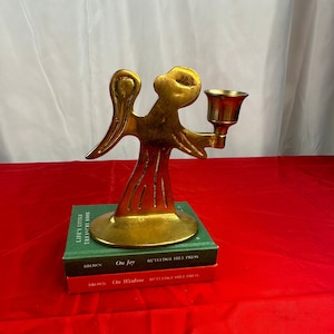 Vintage Solid Brass Mini Angel Candle Holder