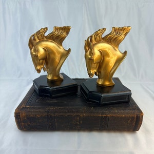 Vintage Horse Head/Roman Stallion Metal set of Bookends