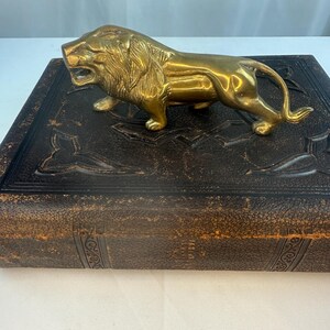 Vintage Solid Brass Regal Lion Statue by Bomel NY - Etsy