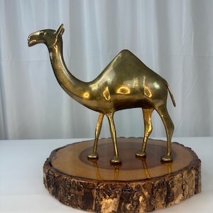 Vintage Brass 10 Inch Tall Camel Statue